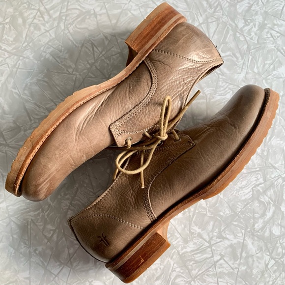 Discontinued/HTF! Frye Veronica Taupe Gray Oxford Shoes 8.5 - Picture 5 of 10